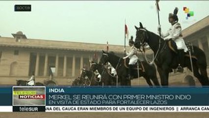 Canciller Angela Merkel se reúne con líderes de la India
