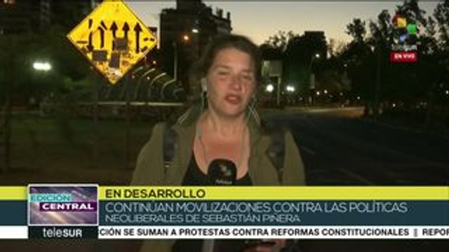 Pueblo chileno vuelve a protestar pese a ser día feriado en el país