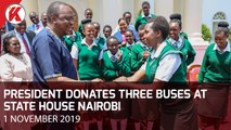 President Donates Three Buses At State House Nairobi
