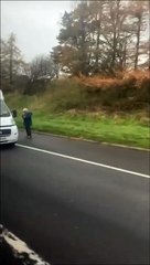 Shocking footage of road traffic collision involving car and camper van
