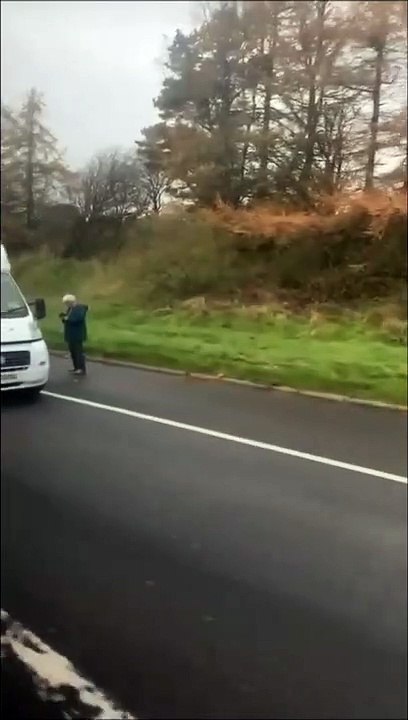 Shocking footage of road traffic collision involving car and camper van