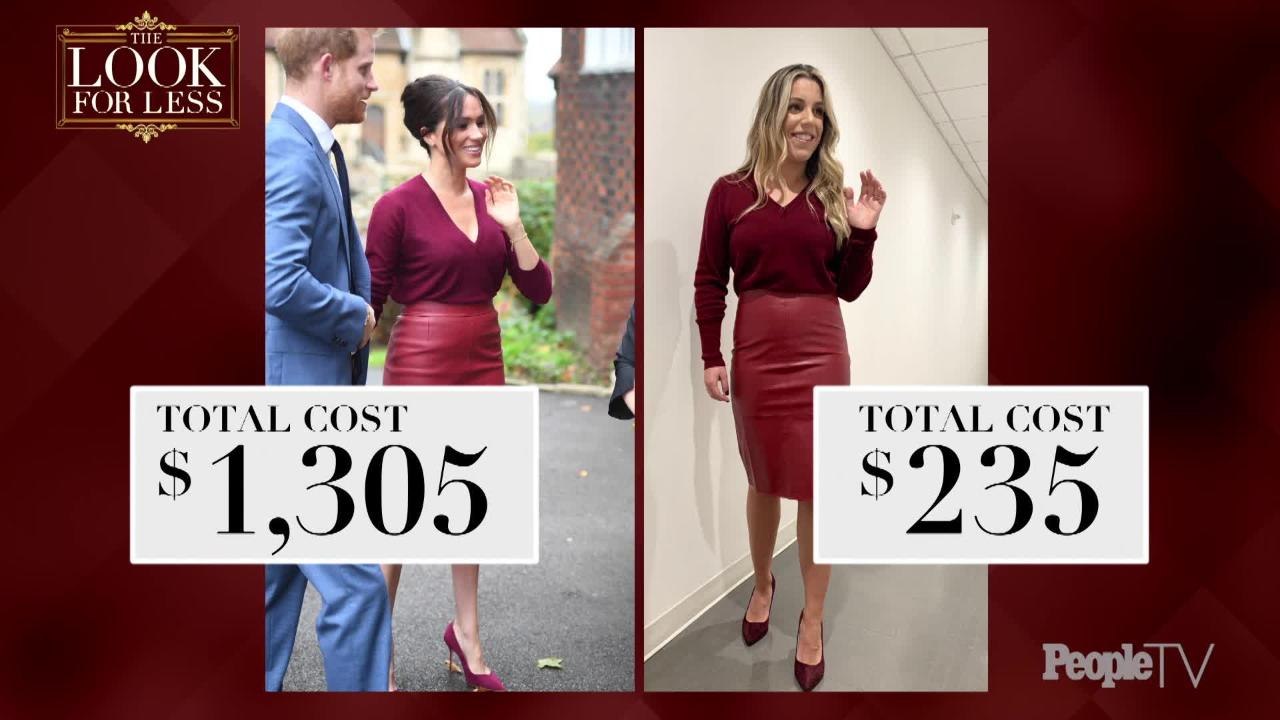 Meghan Markle and Queen Letizia's Red Leather Skirt Looks for a Fraction of the Price