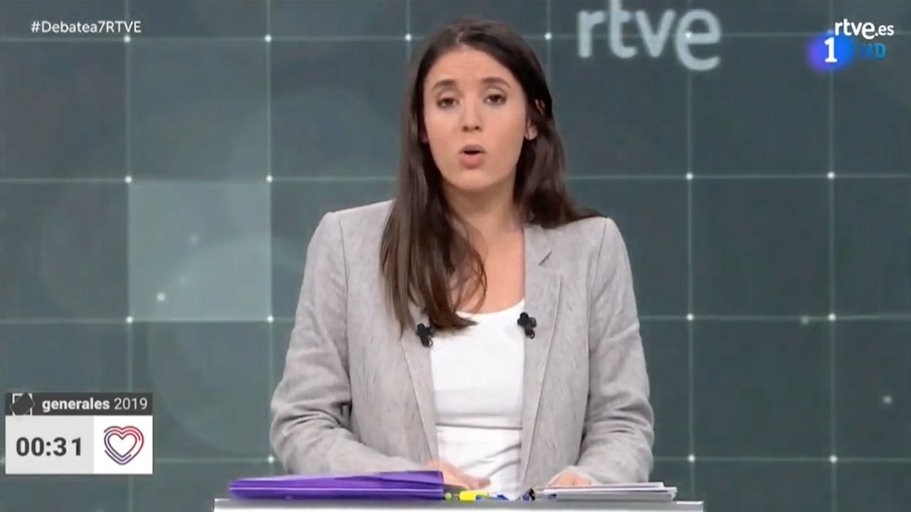 Minuto inicial de Irene Montero (UP)