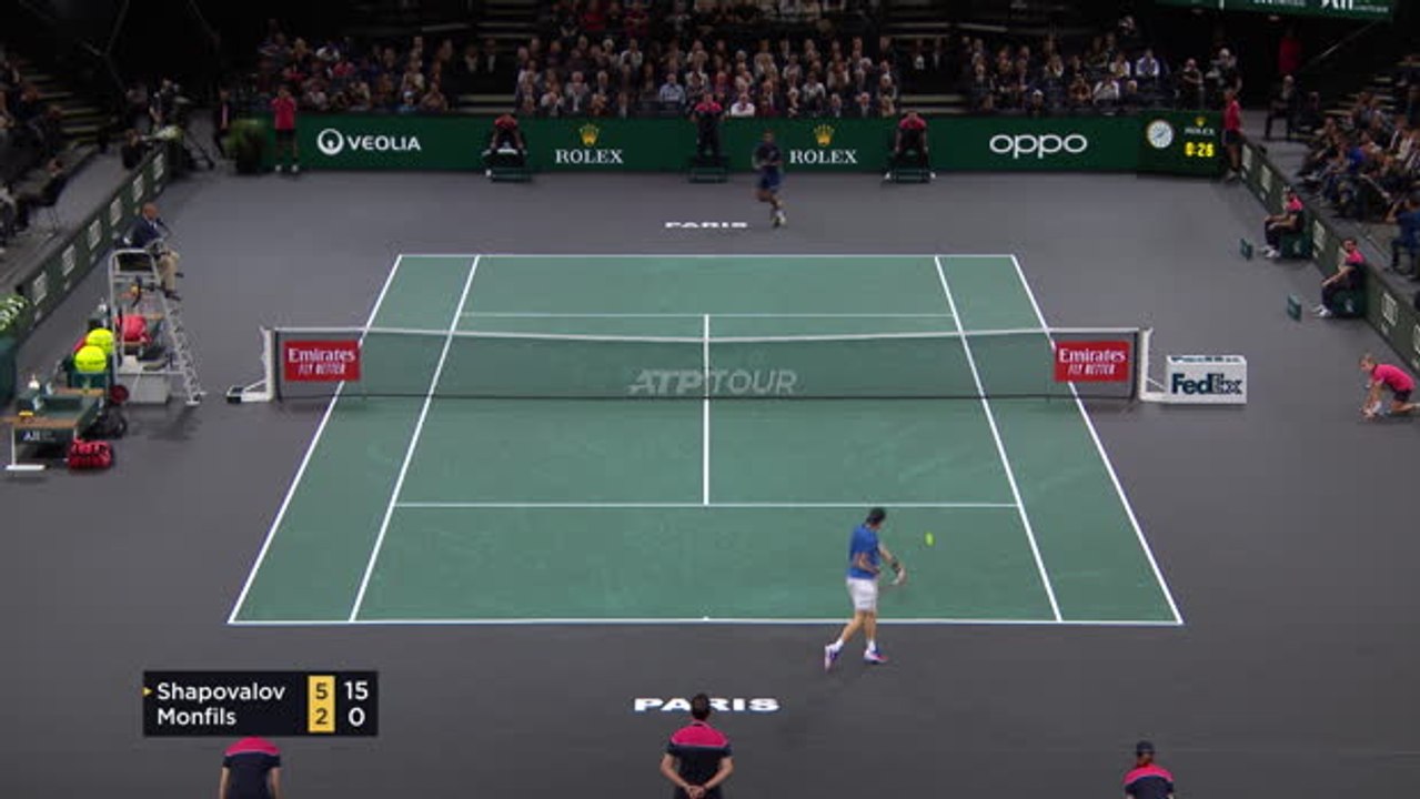 TENNIS: Paris Masters: Shapovalov bt Monfils (6-2 6-2)