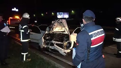 Düzce karşı şeride uçtu