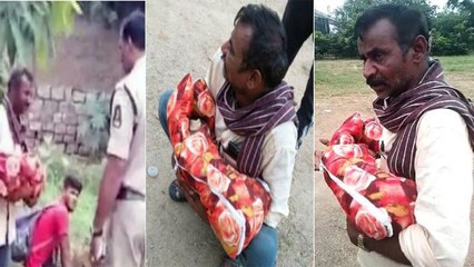 கை காலை உதைத்து விளையாடிய குழந்தை.. மண்ணுக்குள் புதைக்க போன அப்பா.. தாத்தா!-வீடியோ