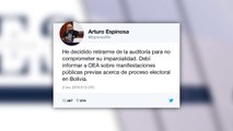 Jefe de la misión de OEA que audita elecciones de Bolivia renuncia