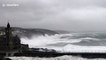 Hurricane force winds and huge waves batter Cornwall