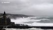 Hurricane force winds and huge waves batter Cornwall