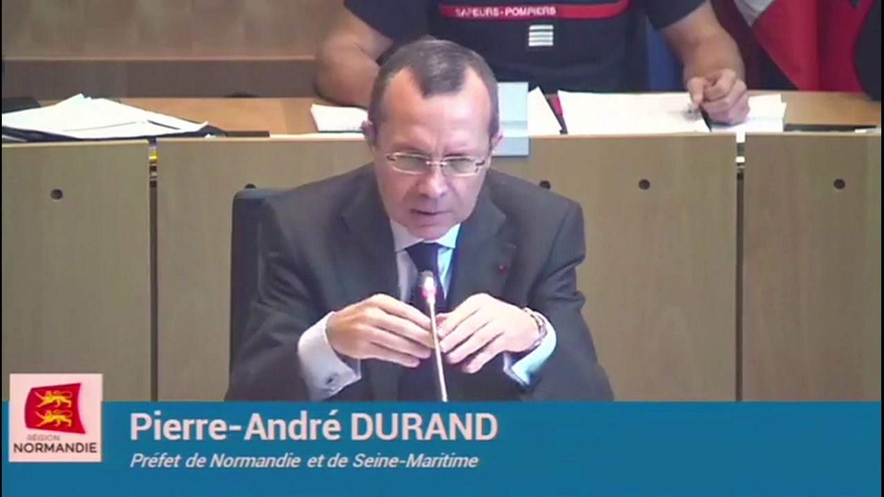 Le Préfet, Pierre-André Durand, audition Lubrizol à la plénière de la Région Normandie 14-10-2019