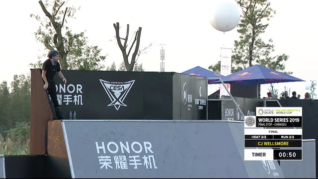 CJ Wellsmore | 1st place – WS Roller Freestyle Park World Cup Men Final | FISE Chengdu 2019