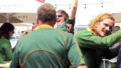 Fans in Cape Town celebrate South Africas Rugby World Cup win