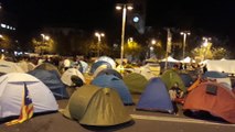 Los estudiantes acampados en Barcelona empiezan su tercera noche
