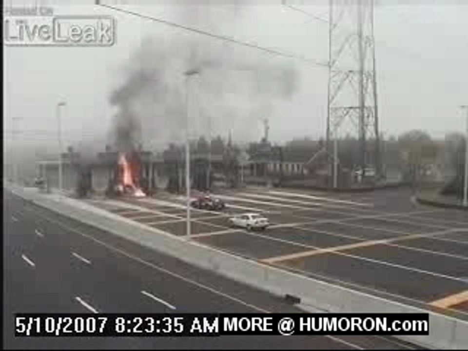 Toll booth crash