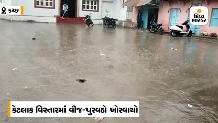 કચ્છમાં વાવાઝોડાની અસરને કારણે ભારે વરસાદ, કંડલા બંદરે 2 નંબરનું સિગ્નલ લગાવાયું