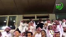 فرحة صفوان السويكت رئيس نادي النصر بهدف عبدالرزاق حمدلله النصر أبها دوري محمد بن سلمان للمحترفين