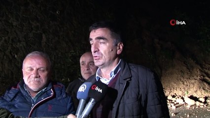 Rize'de heyelan nedeniyle yol trafiğe kapandı