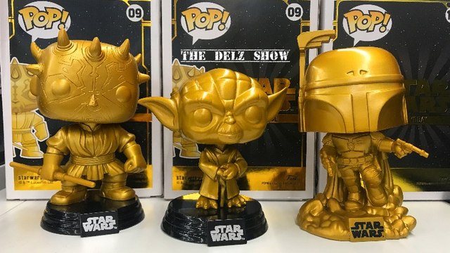 Stars Wars Gold Jango Fett,Darth Maul & Yoda Funko Pop Walmart Exclusive Vinyl Figure Unboxing Review
