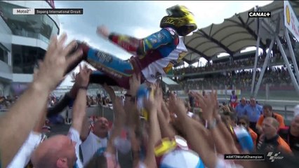 La célébration d'Alex Marquez pour son titre de champion du monde