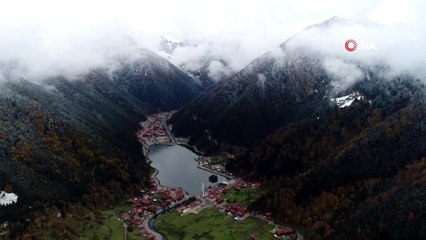 Uzungöl'ün hayran bırakan manzarası havadan görüntülendi