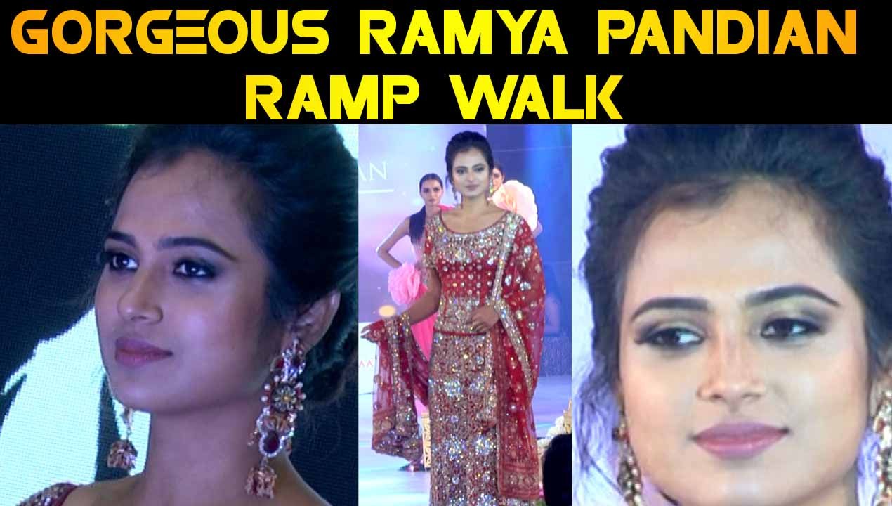 GORGEOUS RAMYA PANDIAN  RAMP WALK | PRAWOLION FASHION WEEK | FILMIBEAT TAMIL