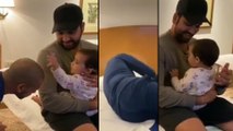 #Viral Video: India v Bangladesh 1st T20|Shikhar Dhawan Playing With Rohit Sharma's Daughter Samaira