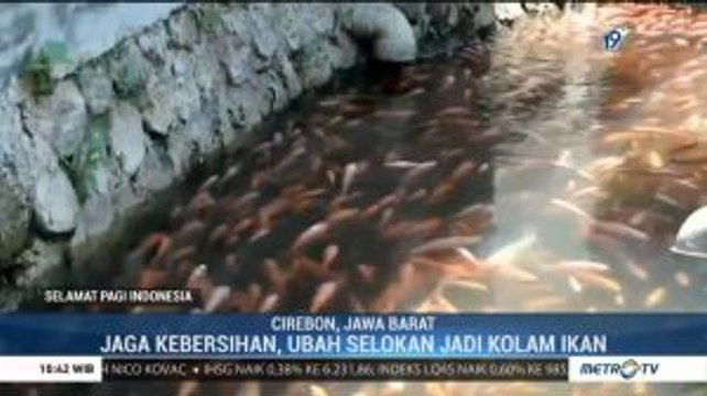 Pemdes Palir Sulap Selokan Jadi Kolam Ikan