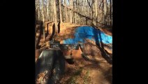 BMX Rider Jumps A Dirt Ramp And Fails