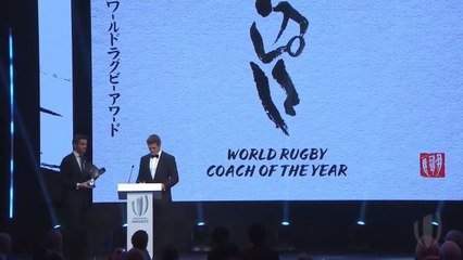 Erasmus accepts World Rugby Coach of the Year award