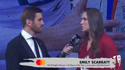 Emily Scarratt accepts World Rugby Women's 15s Player of the Year award