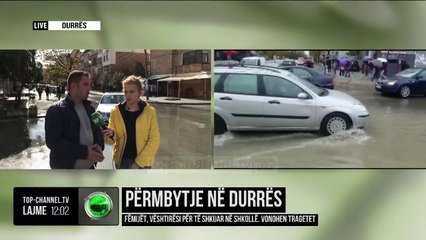 Скачать видео: Përmbytje në Durrës/ Fëmijët, vështirësi për të shkuar në shkollë. Vonohen tragetet