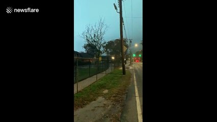 Faulty electrical transformer causes New York sky to ominously change colour