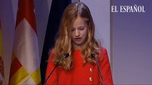 La princesa Leonor hablando en catalán