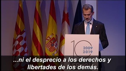Felipe VI: "Hoy no pueden tener cabida ni la intolerancia, ni la violencia, ni el menosprecio a otros"