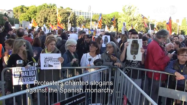 Separatists protest in Barcelona as Spain's king visits
