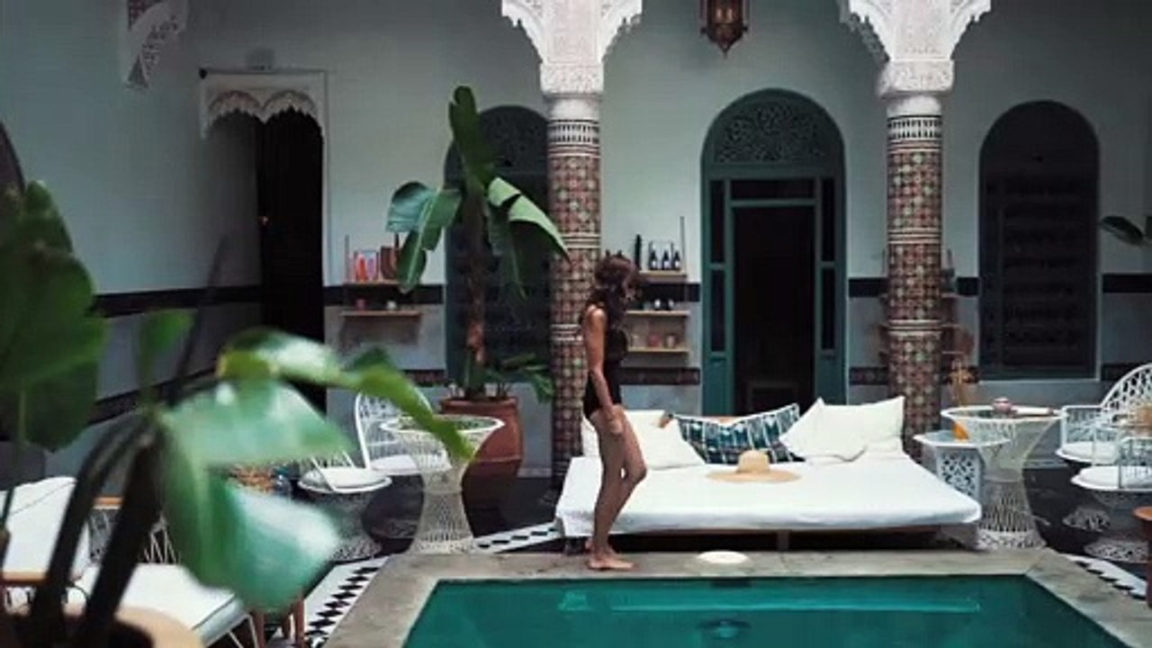 Taryn Elliott - Woman In Swimsuit Walking By The Poolside - Human/Art (No Copyright Video 37)