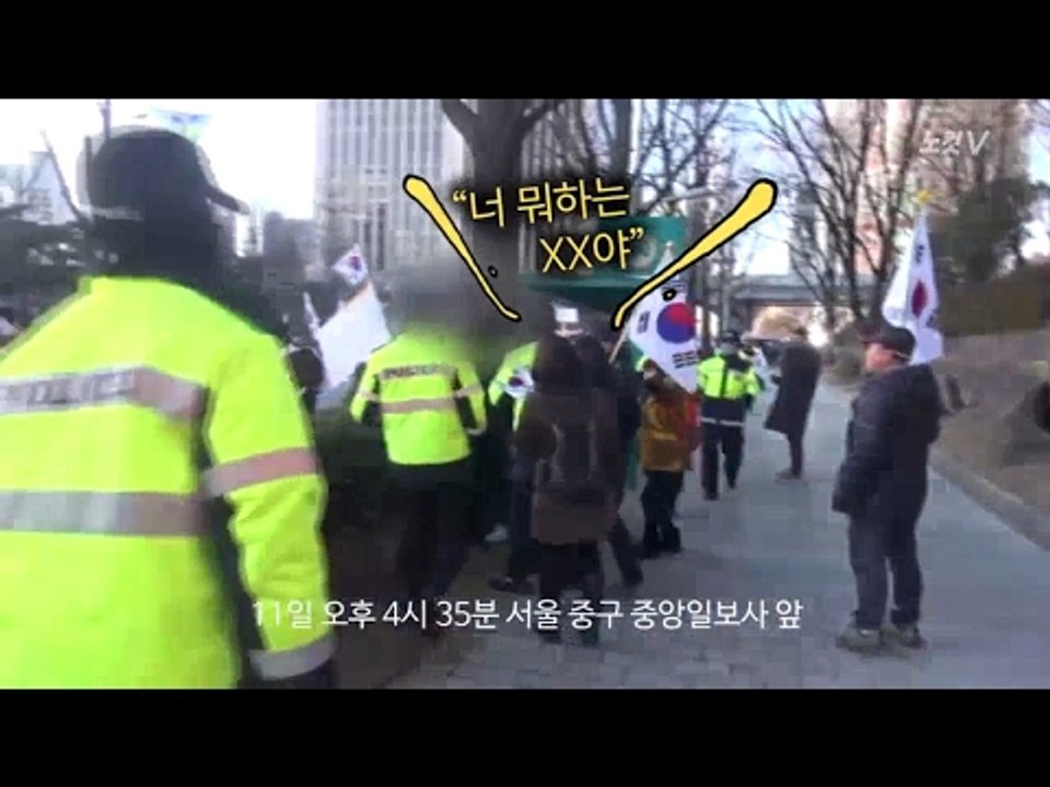기자 폭행 난무 친박 집회, 태극기 용도는?