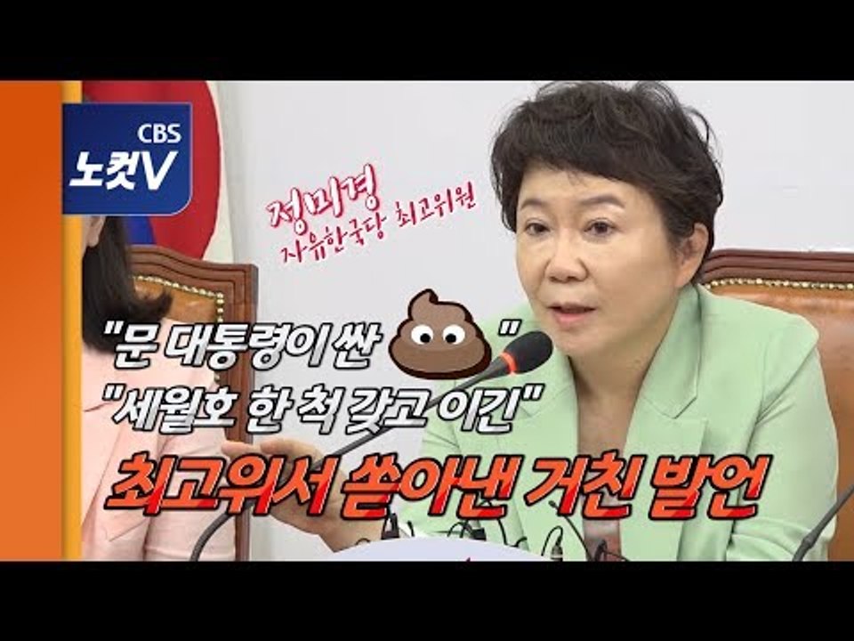 정미경 "문대통령이 싼 배설물"…웃음터진 나경원·문제없다는 황교안