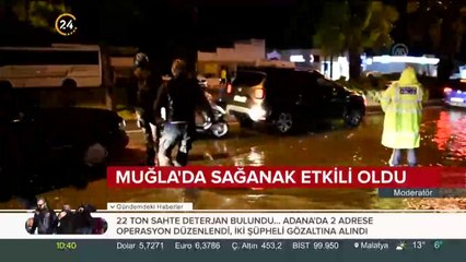 Muğla'da sağanak yağış etkili oldu