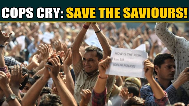 Delhi police protests outside headquarters against lawyers' brutality | OneInia News