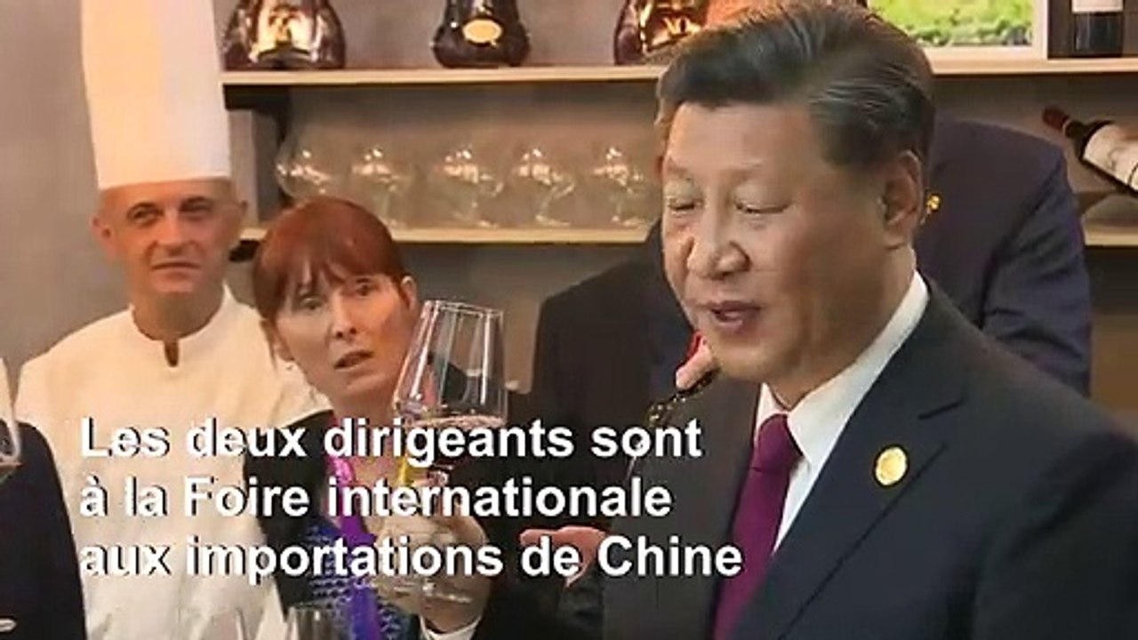 Macron et Xi Jinping dégustent de la viande et du vin français à Shanghai