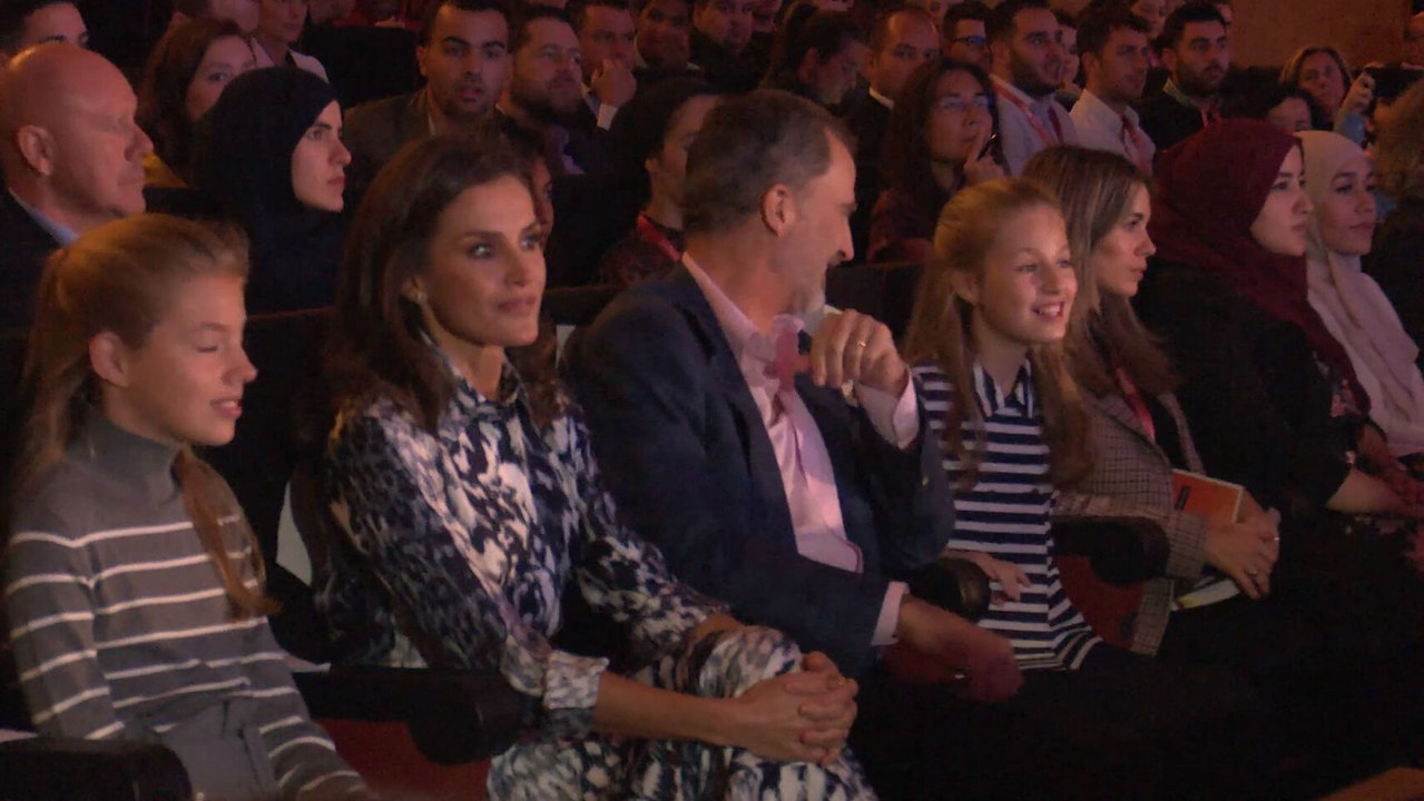 Los Reyes y sus hijas durante el segundo día de actos de los Premios Princesa de Girona
