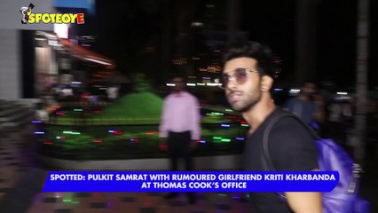 Spotted: Pulkit Samrat with rumoured girlfriend Kriti Kharbanda at Thomas Cook's Office