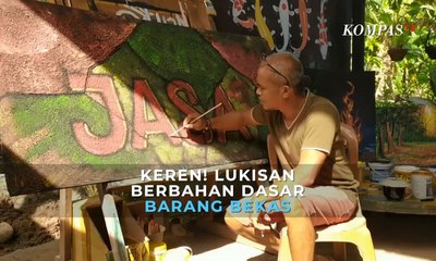 Keren! Lukisan Berbahan Dasar Barang Bekas