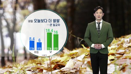 [날씨] 내일 아침 오늘보다 쌀쌀...미세먼지 '나쁨' / YTN