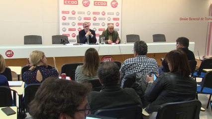 Pepe Álvarez y Unai Sordo en rueda de prensa
