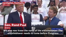 Rand Paul Calls For Media To Identify The Whistleblower At Trump Rally In Kentucky