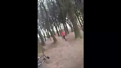 BMX Rider Jumps Ramp And Takes A Tumble