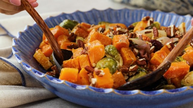 How to Make Roasted Brussels Sprout & Butternut Squash Salad