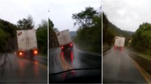 Camionista perde os travões quando ele mais precisava... mas faz o seu melhor e evita uma tragédia!